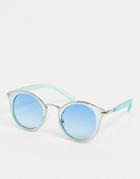 Aj Morgan Cat Eye Sunglasses In Blue-blues