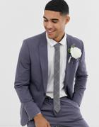 Asos Design Skinny Suit Jacket In Dusky Purple