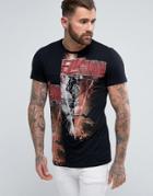 Religion T-shirt With Mixed Panels - Black
