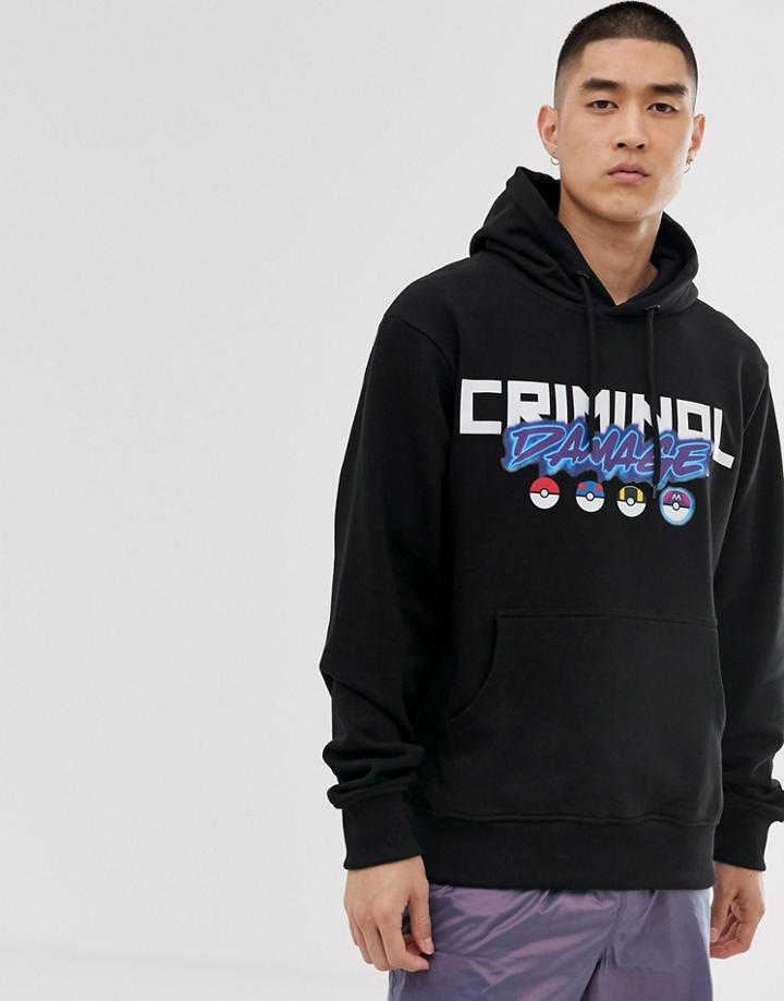Criminal Damage X Pok Mon Mewtwo Hoodie In Black - Black