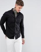 Allsaints Slim Fit Shirt With Logo - Black