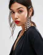 Designb London Crystal Chandelier Statement Drop Earrings - Gold