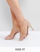 New Look Wide Fit Barely There Heeled Sandal - Pink