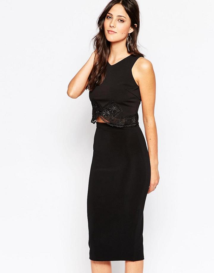 Ax Paris Crochet Edge Crop Top - Black