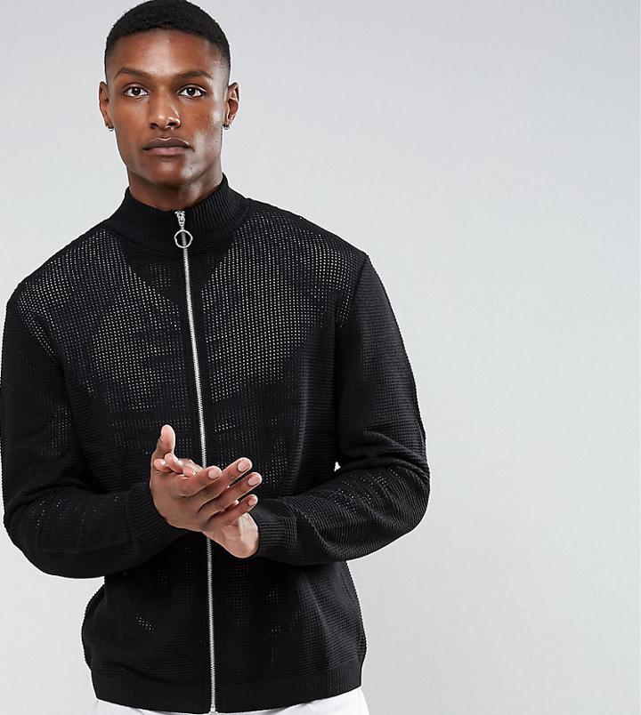 Asos Tall Mesh Track Jacket - Black