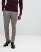 Selected Homme Slim Fit Suit Pants In Mixed Grid Check - Gray