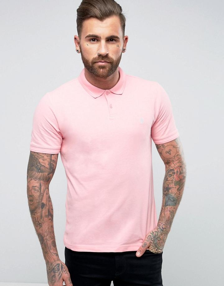 Original Penguin Winston Polo Pique Small Logo Slim Fit In Pink - Pink