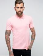 Original Penguin Winston Polo Pique Small Logo Slim Fit In Pink - Pink