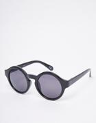 Asos Oversized Round Sunglasses In Black - Black