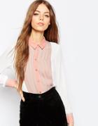 Asos Pastel Pleat Detail Blouse - Multi