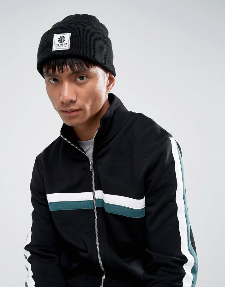 Element Dusk Logo Beanie In Black - Black