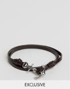 Seven London Leather Anchor Hook Bracelet Exclusive To Asos - Brown