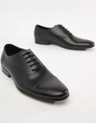 Office Flounder Toe Cap Oxford Shoes In Black Leather - Black