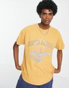 Vintage Supply North Dakota Collegiate T-shirt In Mustard-brown