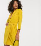 Asos Design Tall Utility Mini Tux Dress - Yellow