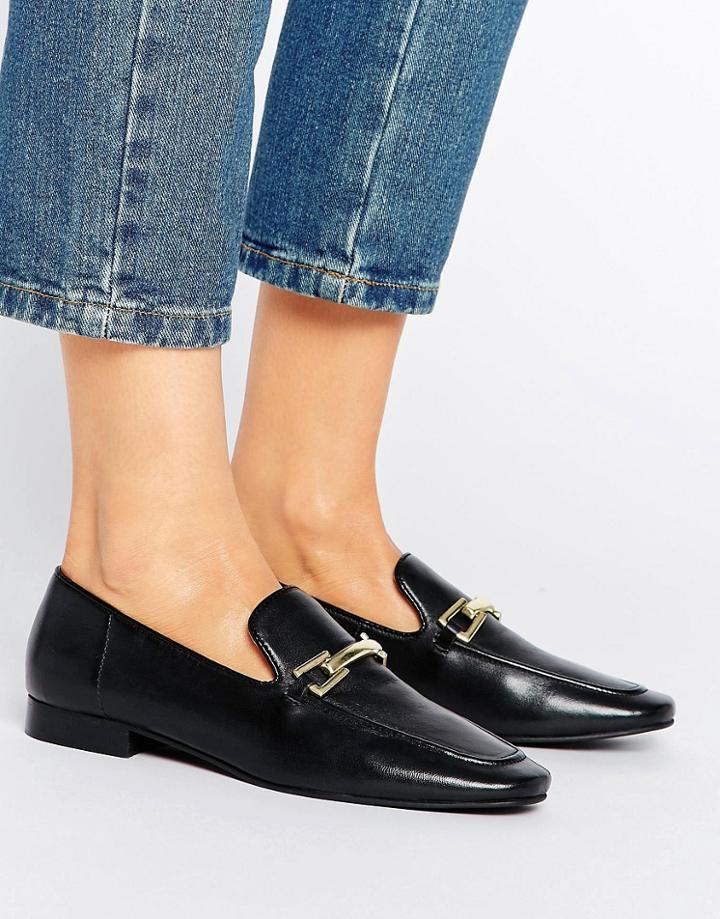 Park Lane Leather Trim Loafer - Black