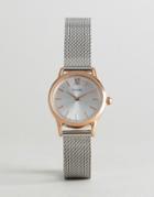 Cluse Mixed Metal Vedette Mesh Watch - Silver