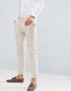 Asos Design Wedding Skinny Suit Pants In Stretch Cotton In Stone - Stone