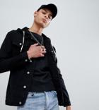 Sixth June Denim Jacket With Hoodie In Black Exclusive To Asos - Black