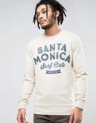 Esprit Crew Neck Sweatshirt With Santa Monica Print - Cream