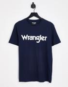 Wrangler T-shirt With Logo In Navy