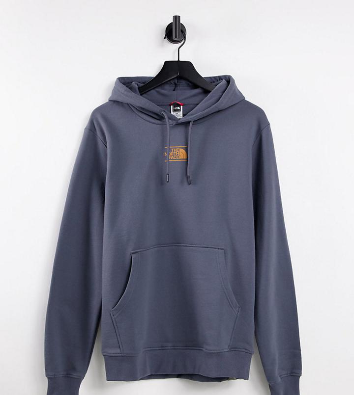 The North Face Center Dome Hoodie In Gray/orange Exclusive At Asos