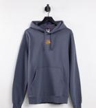 The North Face Center Dome Hoodie In Gray/orange Exclusive At Asos