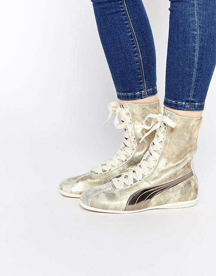 Puma Eskiva Hi Gold Sneakers - Gold