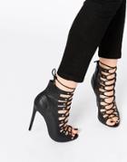 Asos Ellery Mae Lace Up Ankle Boots - Black