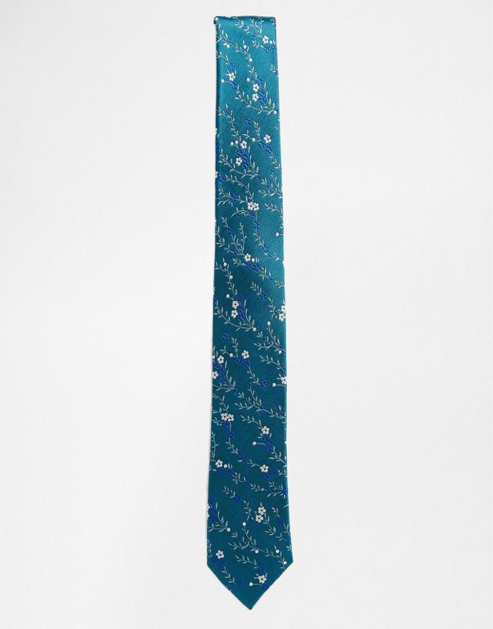 Ted Baker Floral Tie - Green