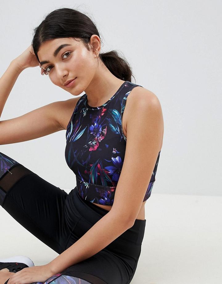 Bershka Gym Top In Tropical - Multi