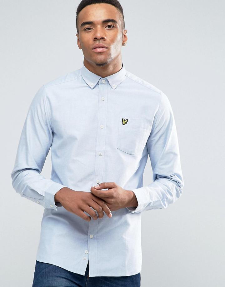Lyle & Scott Buttondown Oxford Shirt In Regular Fit In Navy - Blue