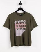 G-star Graphic Logo T-shirt In Green