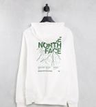 The North Face Mountain Outline Hoodie In White Exclusive At Asos