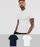 Asos Design 2 Pack Organic Muscle Fit Jersey Polo Save