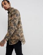Sixth June Muscle Distressed Shirt In Camo - Green