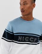 Nicce Sweat With Chest Logo In Blue - Blue