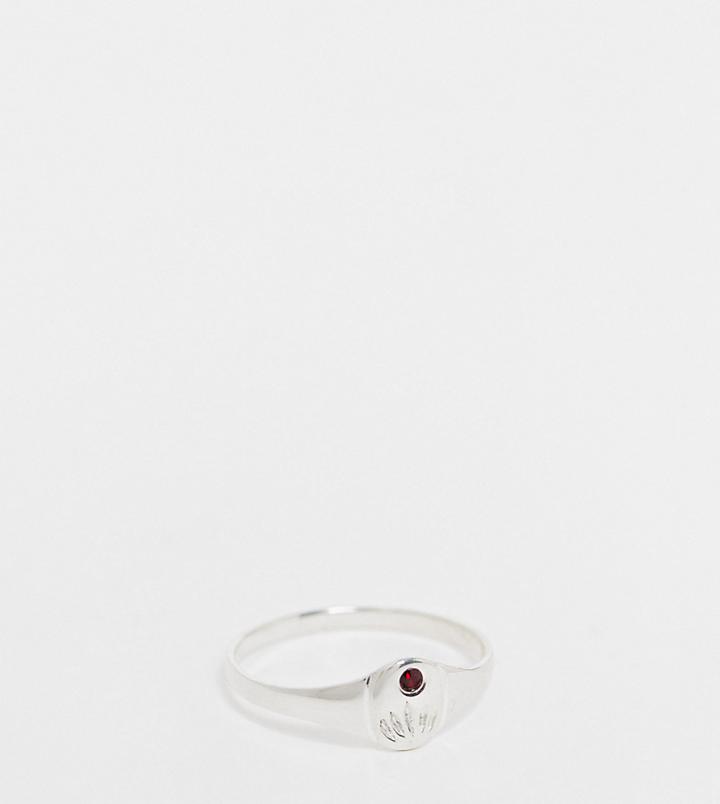 Kingsley Ryan January Birthstone Ring In Sterling Silver With Garnet Crystal