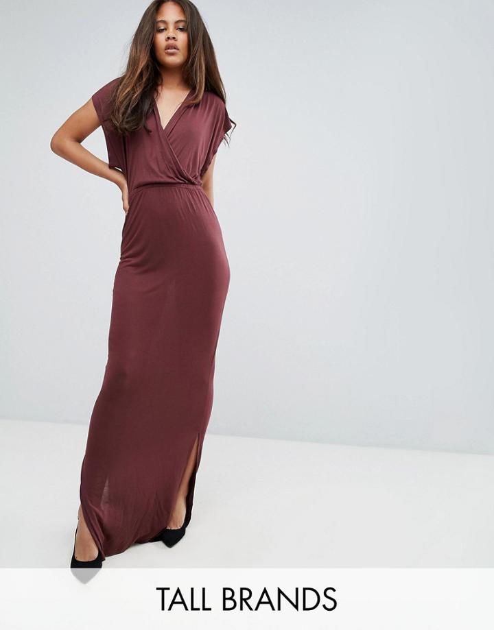 Y.a.s Tall Wrap Maxi Dress - Brown