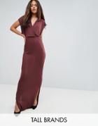 Y.a.s Tall Wrap Maxi Dress - Brown