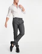 Asos Design Skinny Tuxedo Suit Pants In Gray-grey