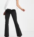 Topshop Maternity High Waist Bengaline Flared Pants In Black