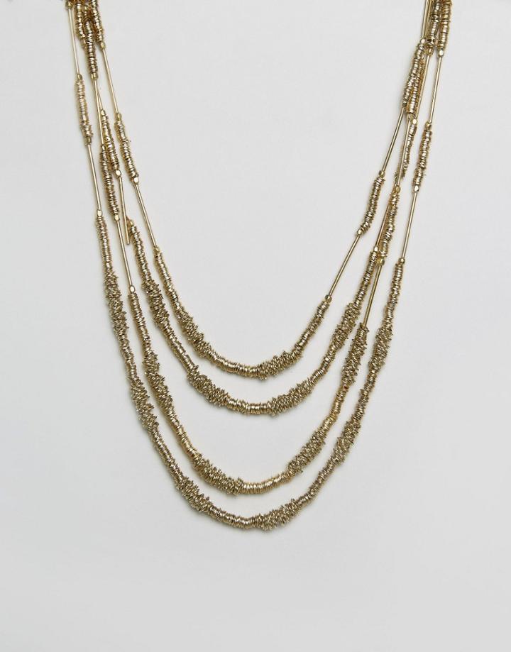 Raga Multi Strand Gold Necklace - Gold