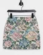 & Other Stories Organic Blend Cotton Floral Jacquard Mini Skirt In Multi - Part Of A Set