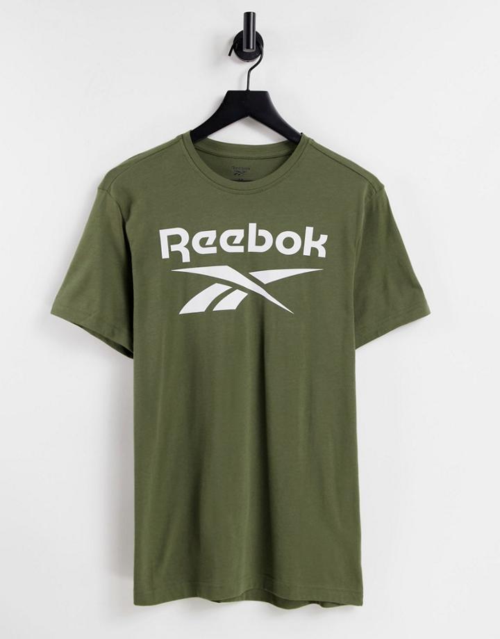 Reebok Graphic Series Big Logo T-shirt In Army Green