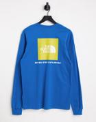 The North Face Box Long Sleeve T-shirt In Blue