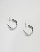 Nylon Geometric Stud Earrings - Silver