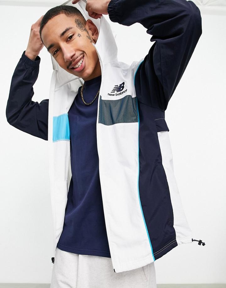 New Balance Windbreaker In White/black