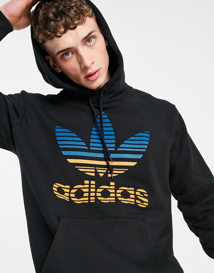 Adidas Originals Trefoil Ombre Hoodie In Black