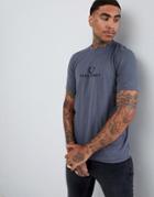 Fred Perry Sports Authentic 90s Embroidered Logo T-shirt In Pale Blue - Blue